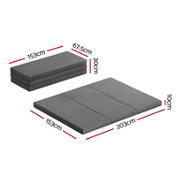 Giselle Bedding Foldable Mattress Folding Foam Queen Grey Home & Garden Kings Warehouse 