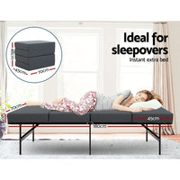 Giselle Bedding Foldable Mattress Folding Foam Single Grey Furniture Kings Warehouse 