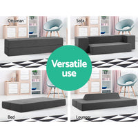 Giselle Bedding Foldable Mattress Folding Foam Sofa Bed Chair Grey Furniture Kings Warehouse 