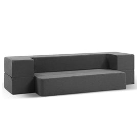 Giselle Bedding Foldable Mattress Folding Foam Sofa Bed Chair Grey Furniture Kings Warehouse 