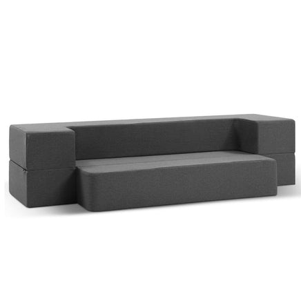 Giselle Bedding Foldable Mattress Folding Foam Sofa Bed Chair Grey Furniture Kings Warehouse 