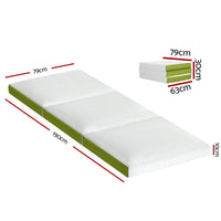 Giselle Bedding Foldable Mattress Folding Foam Trifold Green Home & Garden Kings Warehouse 