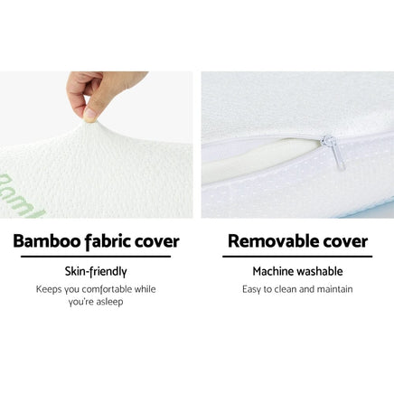 Giselle Bedding Memory Foam Contour Pillow Cool Gel Bamboo Cover Home & Garden Kings Warehouse 