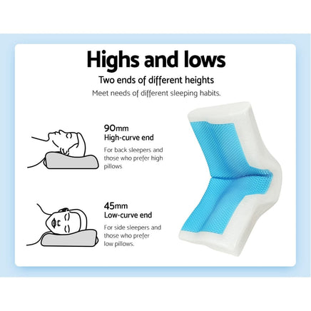 Giselle Bedding Memory Foam Contour Pillow Cool Gel Bamboo Cover Home & Garden Kings Warehouse 