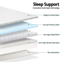 Giselle Bedding Memory Foam Mattress Bed Cool Gel Non Spring 25cm Double Furniture Kings Warehouse 