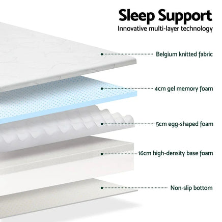 Giselle Bedding Memory Foam Mattress Bed Cool Gel Non Spring 25cm Double Furniture Kings Warehouse 