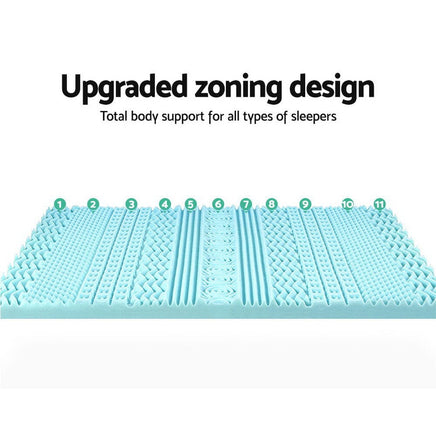 Giselle Bedding Memory Foam Mattress Topper 11-Zone 8cm Double Furniture Kings Warehouse 