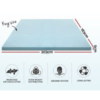 Giselle Bedding Memory Foam Mattress Topper Cool Gel 5cm King Furniture Kings Warehouse 