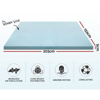 Giselle Bedding Memory Foam Mattress Topper Cool Gel 5cm Queen Furniture Kings Warehouse 