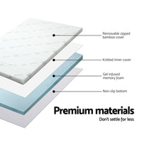 Giselle Bedding Memory Foam Mattress Topper Cool Gel 5cm Queen Furniture Kings Warehouse 