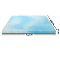 Giselle Bedding Memory Foam Mattress Topper Gel 5cm Queen Furniture Kings Warehouse 