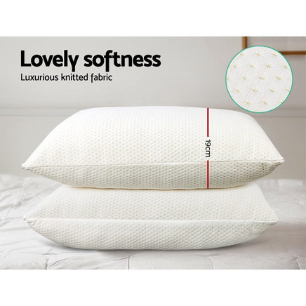 Giselle Bedding Memory Foam Pillow 19cm Thick Twin Pack Home & Garden Kings Warehouse 