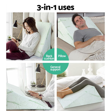 Giselle Bedding Wedge Pillow Bamboo Cover Twin Pack Home & Garden Kings Warehouse 