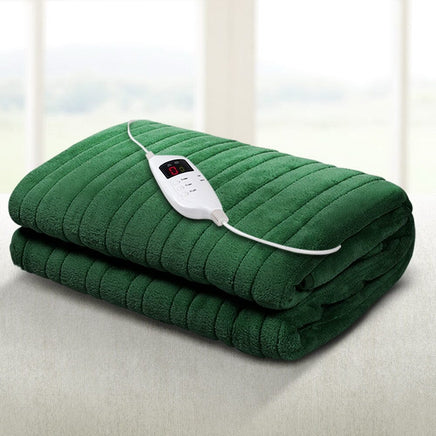 Giselle Electric Throw Rug Heated Blanket Washable Snuggle Flannel Winter Green Afterpay Day: Manchester Madness Kings Warehouse 