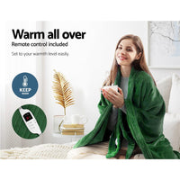 Giselle Electric Throw Rug Heated Blanket Washable Snuggle Flannel Winter Green Afterpay Day: Manchester Madness Kings Warehouse 