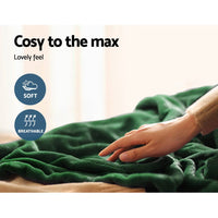 Giselle Electric Throw Rug Heated Blanket Washable Snuggle Flannel Winter Green Afterpay Day: Manchester Madness Kings Warehouse 