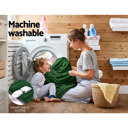 Giselle Electric Throw Rug Heated Blanket Washable Snuggle Flannel Winter Green Afterpay Day: Manchester Madness Kings Warehouse 