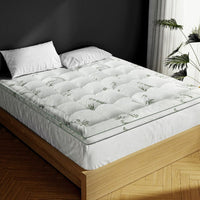 Giselle Pillowtop Topper Mattress Toppers Bamboo Fabric Fibre Bed Pad Protector Kings Warehouse 