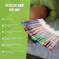 Glitter Gel Pens (100 pack) with 2.5X More Ink - Craft, Kids & Adult Colouring Home & Garden Kings Warehouse 