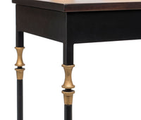Gold Black Wooden Slim Hallway Console Table with Finial Legs Kings Warehouse 