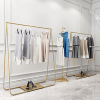 Gold Clothing Retail Shop Commercial Garment Display Rack Commercial Kings Warehouse 