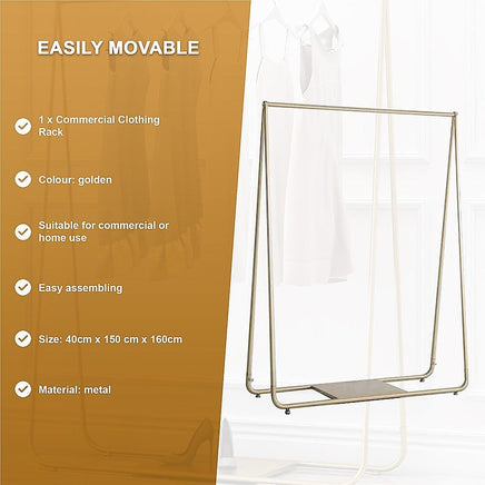 Gold Clothing Retail Shop Commercial Garment Display Rack Commercial Kings Warehouse 