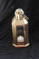 Gold Metal Miners Lantern Summer Xmas Wedding Home Party Room Balconey Deck Decoration 21cm Tealight Candle Kings Warehouse 