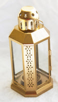 Gold Metal Miners Lantern Summer Xmas Wedding Home Party Room Balconey Deck Decoration 21cm Tealight Candle Kings Warehouse 