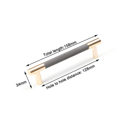 Gold Solid Modern Design Furniture Kitchen Cabinet Handles Drawer Bar Handle Pull 128mm Kings Warehouse 