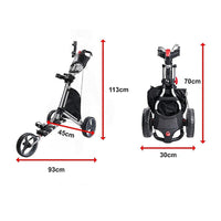 Golf Club Buggy Trolley Cart Compact Foldable 3 Wheel Gift & Novelty Kings Warehouse 