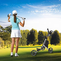 Golf Club Buggy Trolley Cart Compact Foldable 3 Wheel Gift & Novelty Kings Warehouse 