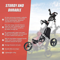 Golf Club Buggy Trolley Cart Compact Foldable 3 Wheel Gift & Novelty Kings Warehouse 