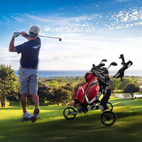 Golf Club Buggy Trolley Cart Compact Foldable 3 Wheel Gift & Novelty Kings Warehouse 
