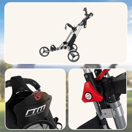 Golf Club Buggy Trolley Cart Compact Foldable 3 Wheel Gift & Novelty Kings Warehouse 