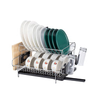 GOMINIMO 2-Tier Dish Drying Rack with Draining Board and Cup Holder GO-DR-100-YH Kings Warehouse 