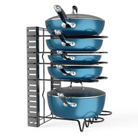 GOMINIMO Adjustable 8 Tier Pots and Pans Organizer with 3 DIY Methods GO-PPO-100-SF Kings Warehouse 