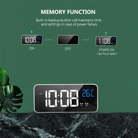 GOMINIMO Digital Clock Mirrored White GO-CK-101-FKT Kings Warehouse 