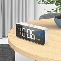 GOMINIMO Digital Clock Mirrored White GO-CK-101-FKT Kings Warehouse 