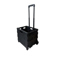 GOMINIMO Foldable Plastic Shopping Trolley With Wheels, Black Kings Warehouse 