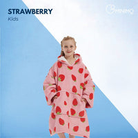 GOMINIMO Hoodie Blanket Kids Strawberry Pink HM-HB-113-AYS Kings Warehouse 