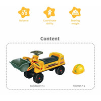 GOMINIMO Kids Ride On Bulldozer Digger Tractor Excavator Toy Car with Helmet GO-KEX-101-JBL Kings Warehouse 