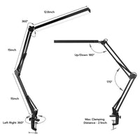 GOMINIMO LED Swing Arm Desk Lamp with Clamp (Black) GO-SDL-100-PR Kings Warehouse 