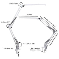 GOMINIMO LED Swing Arm Desk Lamp with Clamp (White) GO-SDL-101-PR Kings Warehouse 