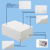 GOMINIMO Plastic Shoe Box 12pcs (White) Kings Warehouse 