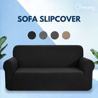 GOMINIMO Polyester Jacquard Sofa Cover 2 Seater (Black) HM-SF-101-RD Mid Season Sale Kings Warehouse 