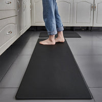 GOMINIMO PVC Kitchen Mat 2pcs Set Black GO-MT-100-DA Kings Warehouse 