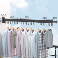 GOMINIMO Wall Mount Tri-fold Clothes Rack Black Kings Warehouse 