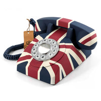 GPO 746 Retro Rotary Push Button Desk Home Phone Union Jack UK Kings Warehouse 