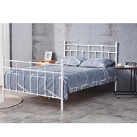 Gracy Double Bed Size Metal Frame Platform Mattress Base - White bedroom furniture Kings Warehouse 