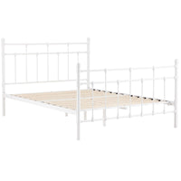Gracy Double Bed Size Metal Frame Platform Mattress Base - White bedroom furniture Kings Warehouse 